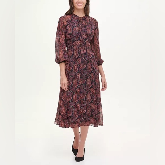 Tommy Hilfiger | Paisley Print Midi Dress - Picture 1 of 12